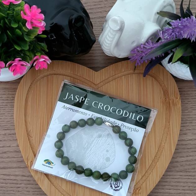 Pulseira Jaspe Crocodilo – Cura Profunda e Força Interior