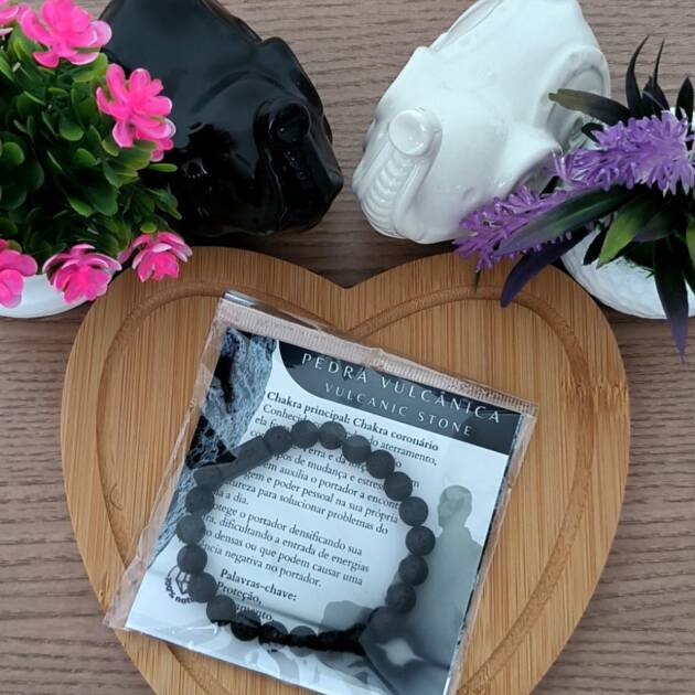 Pulseira Pedra Vulcânica – Proteção e Renascimento